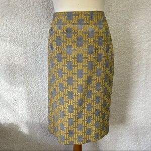 Kasper Yellow & plaid skirt